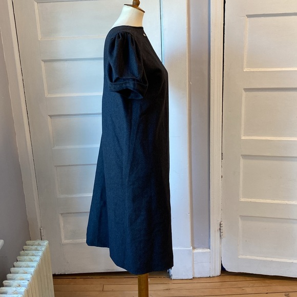 Les Filles d'Ailleurs Puff Sleeve Wool Dress, Size XL - Picture 6 of 15